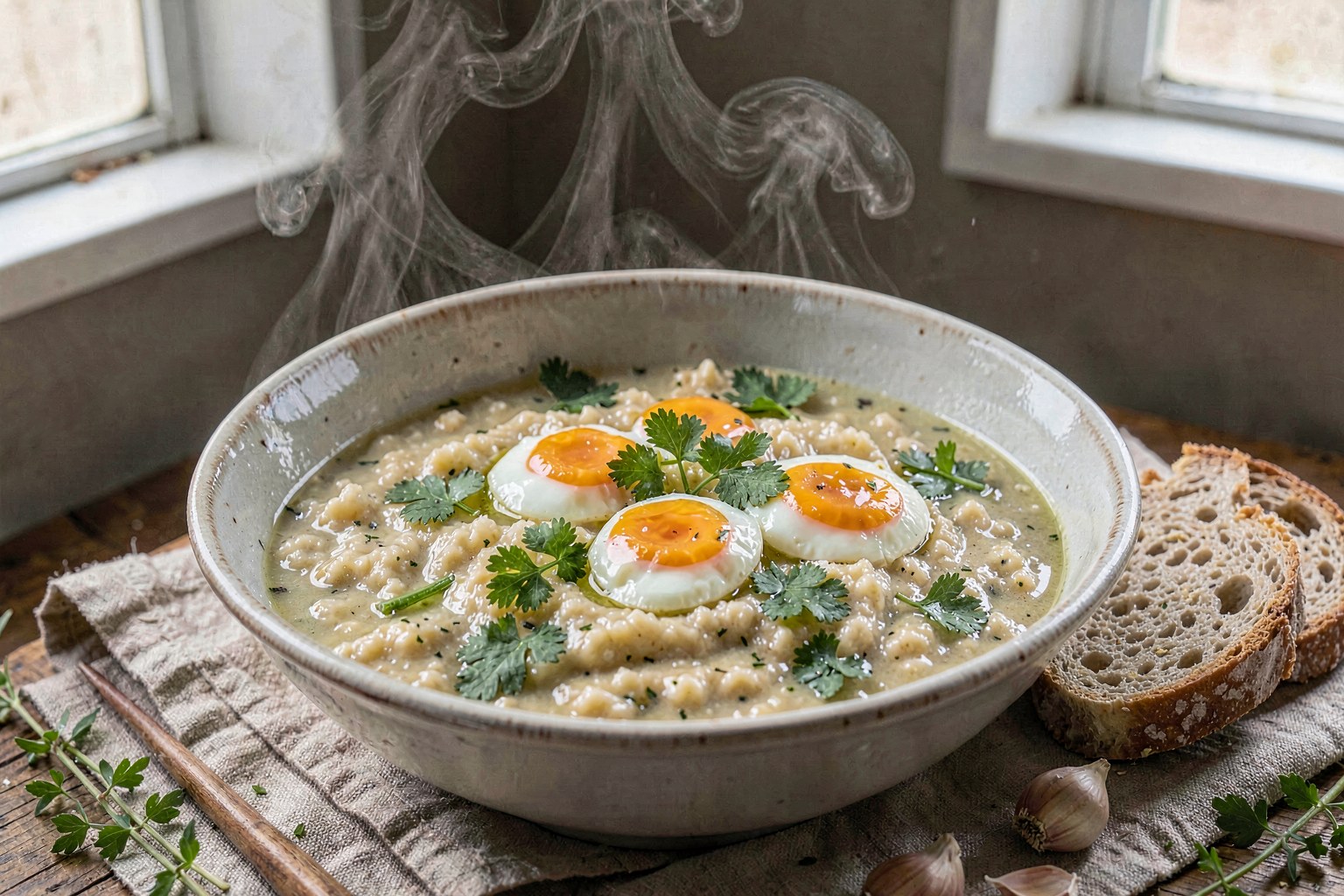 Açorda Alentejana (Portuguese Bread Soup)