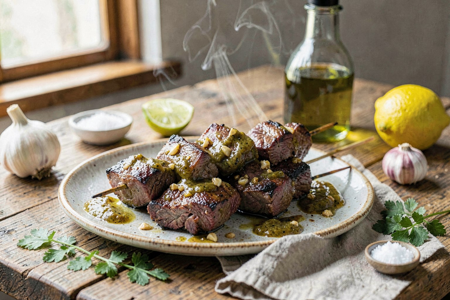 Anticuchos de Corazón: Andean Beef Heart Skewers with Aji Panca & Garlic