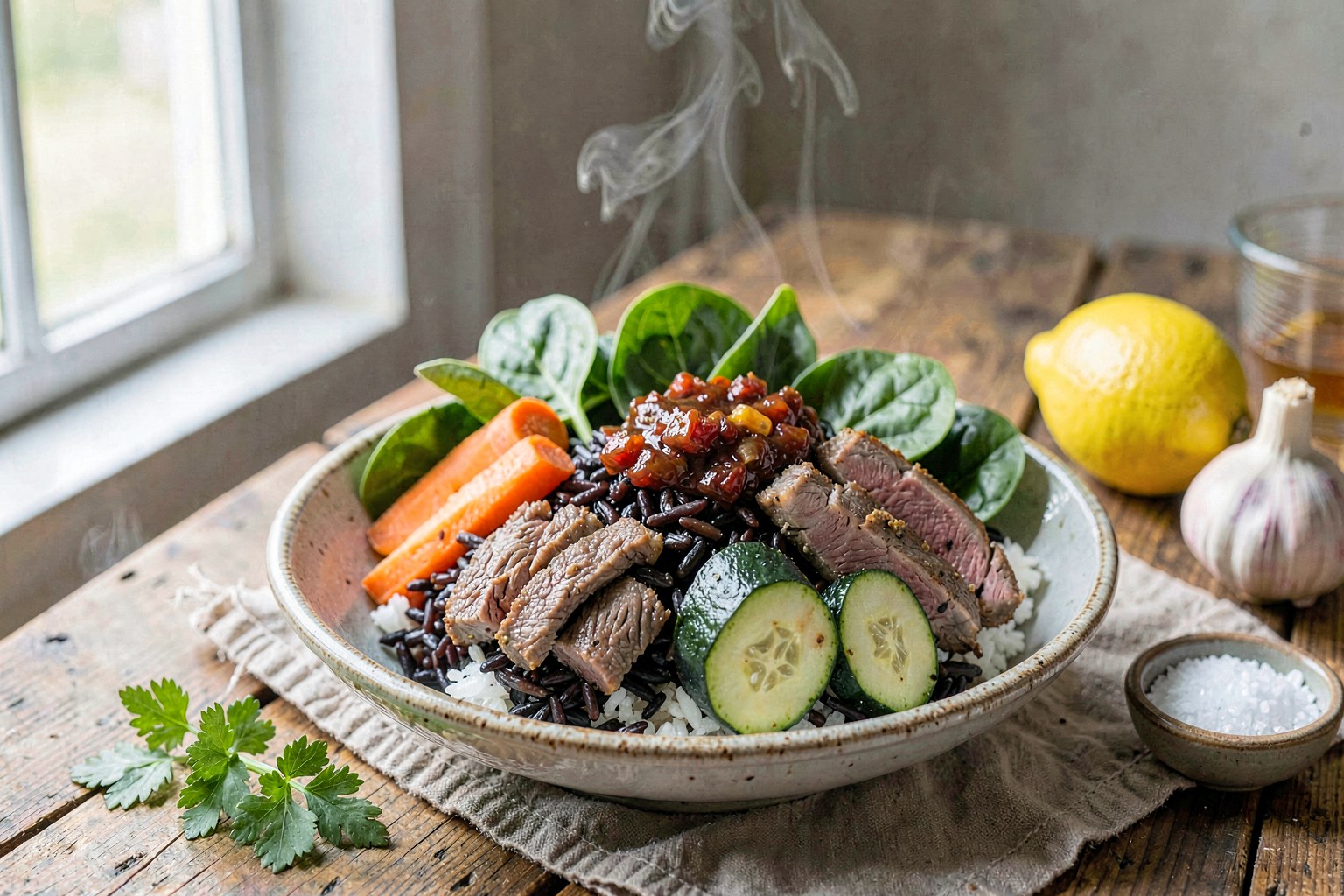 Longevity Bibimbap with Grass-Fed Beef & Fermented Gochujang