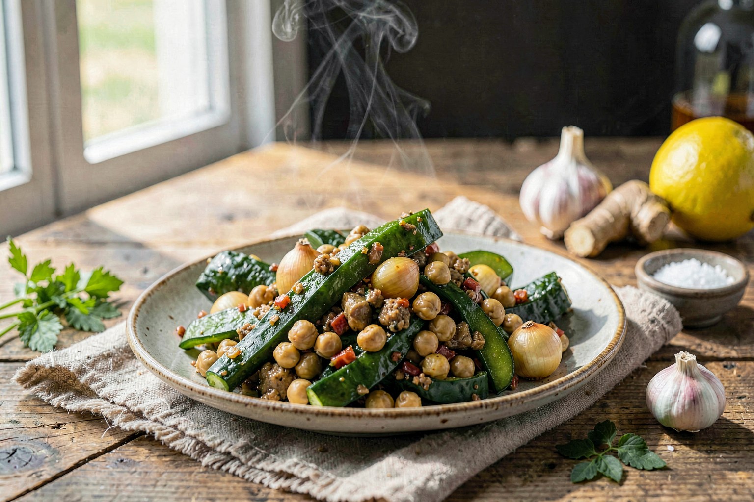Bitter Gourd and Spiced Chickpea Fry (Ayurvedic Modern)