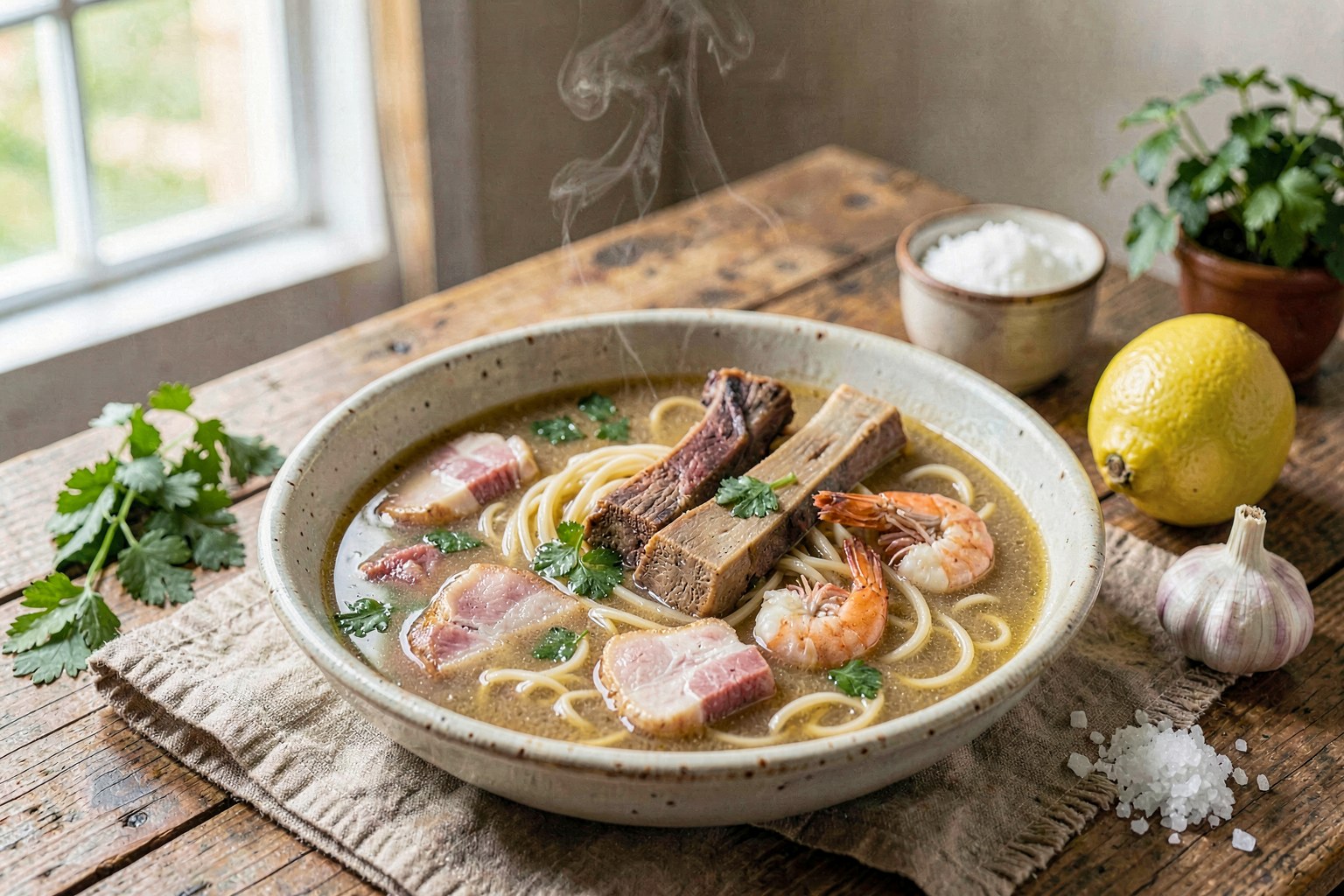 Farm-Fresh Bun Loc (Vietnamese Herb-Broth)