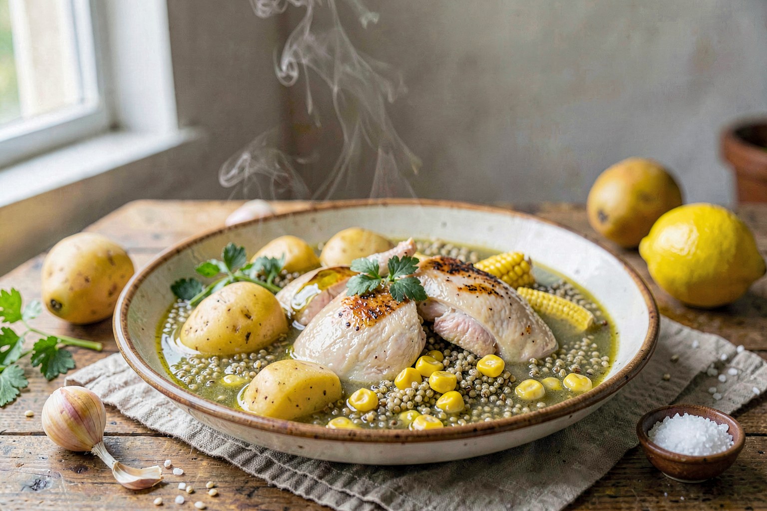 Caldo de Papa y Quinoa (Peruvian Andean Tradition)