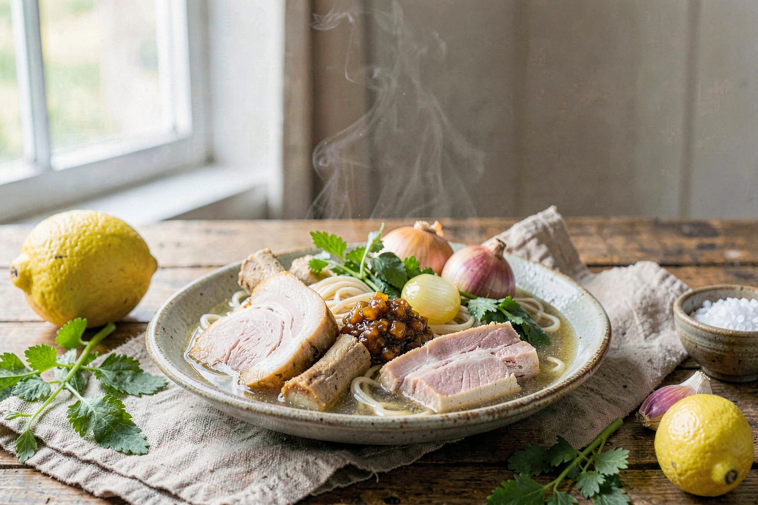 Canh Bún Đậu: Vietnamese Herb-Broth with Grass-Fed Pork & Aged Tofu