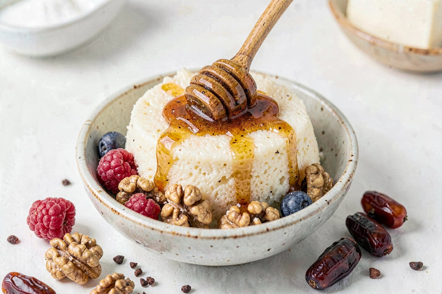 Cretan Seri: Warm Semolina Pudding with Wild Mountain Honey and Walnuts