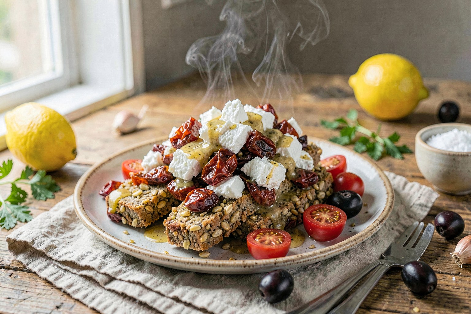 Kritiki Dakos: Sun-Dried Tomato & Barley Rye Salad