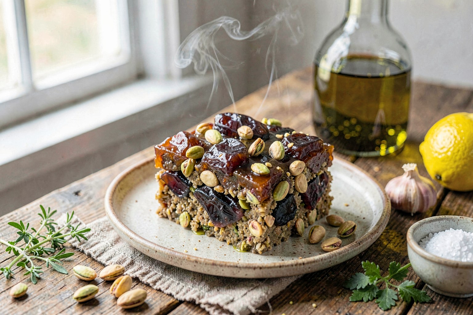 Date Pistachio Halva (Levantine Garden Tradition)