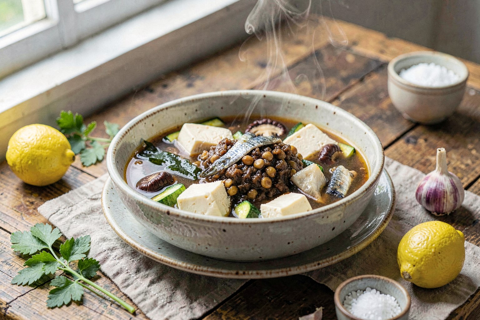 Farm-Fresh Doenjang Guk (Korean Fermented Soybean Soup)