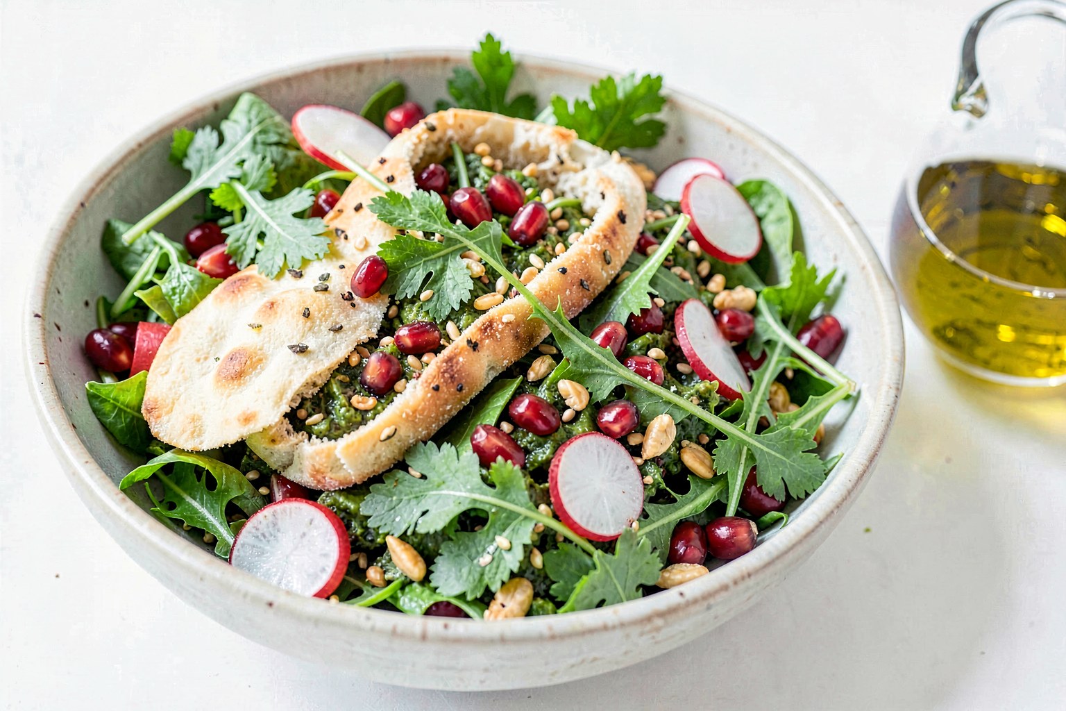 Herb-Heavy Fattoush with Sprouted Pita & Sumac