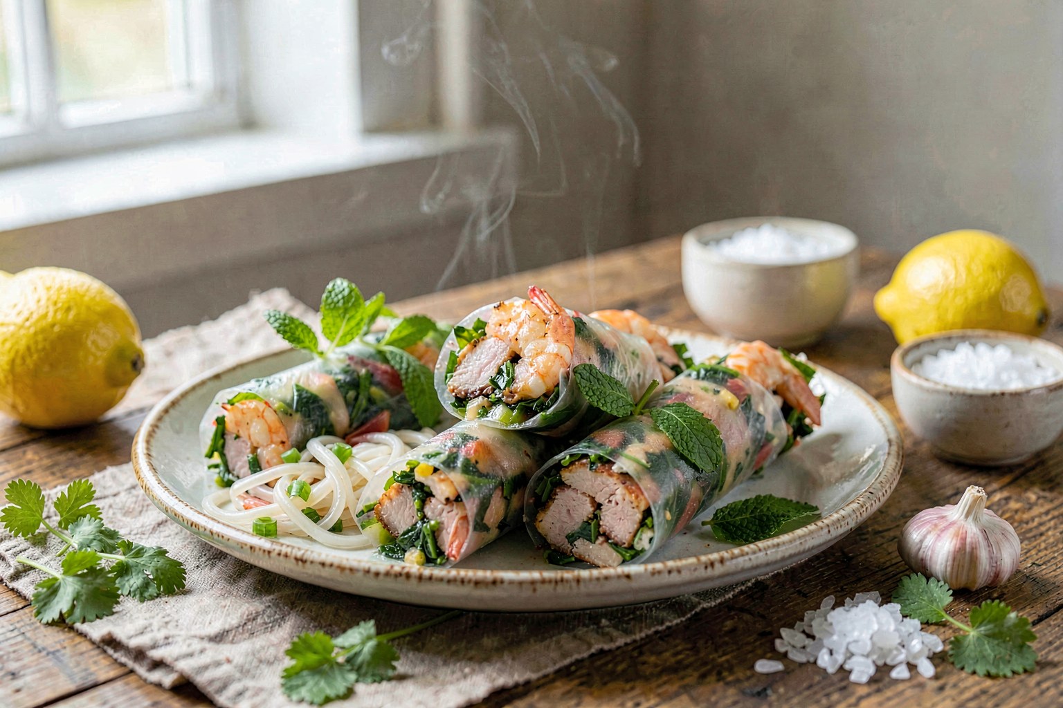 Gỏi Cuốn: Fresh Herb & Pastured Pork Spring Rolls