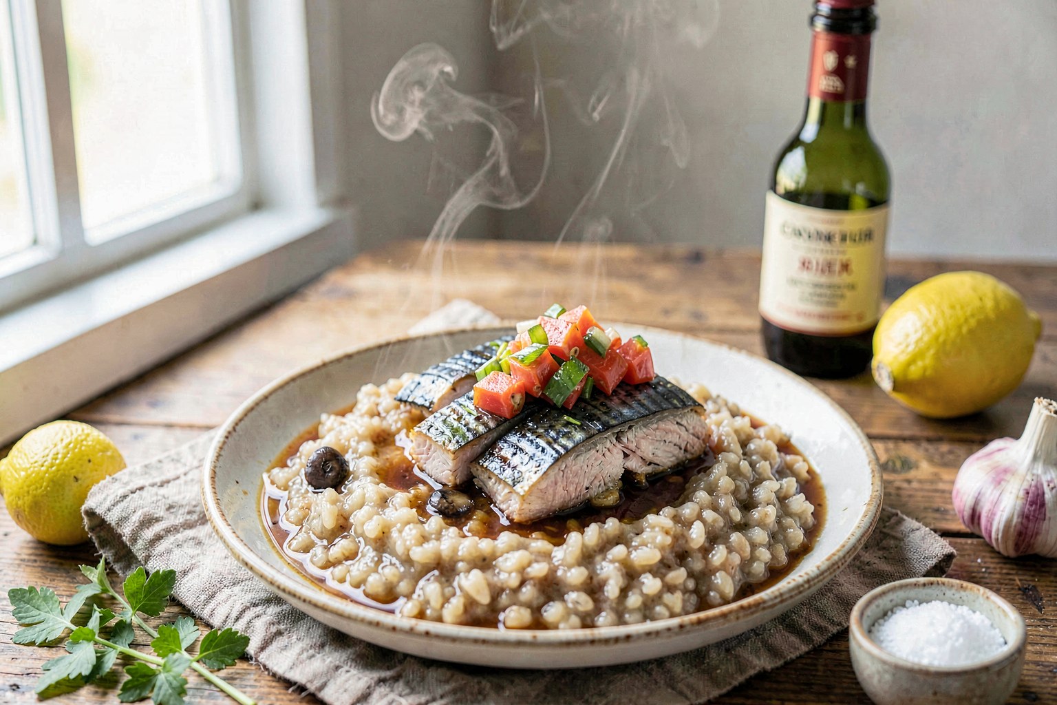 Savory Fermented Millet Porridge with Mackerel (Ganjang-Mugi)