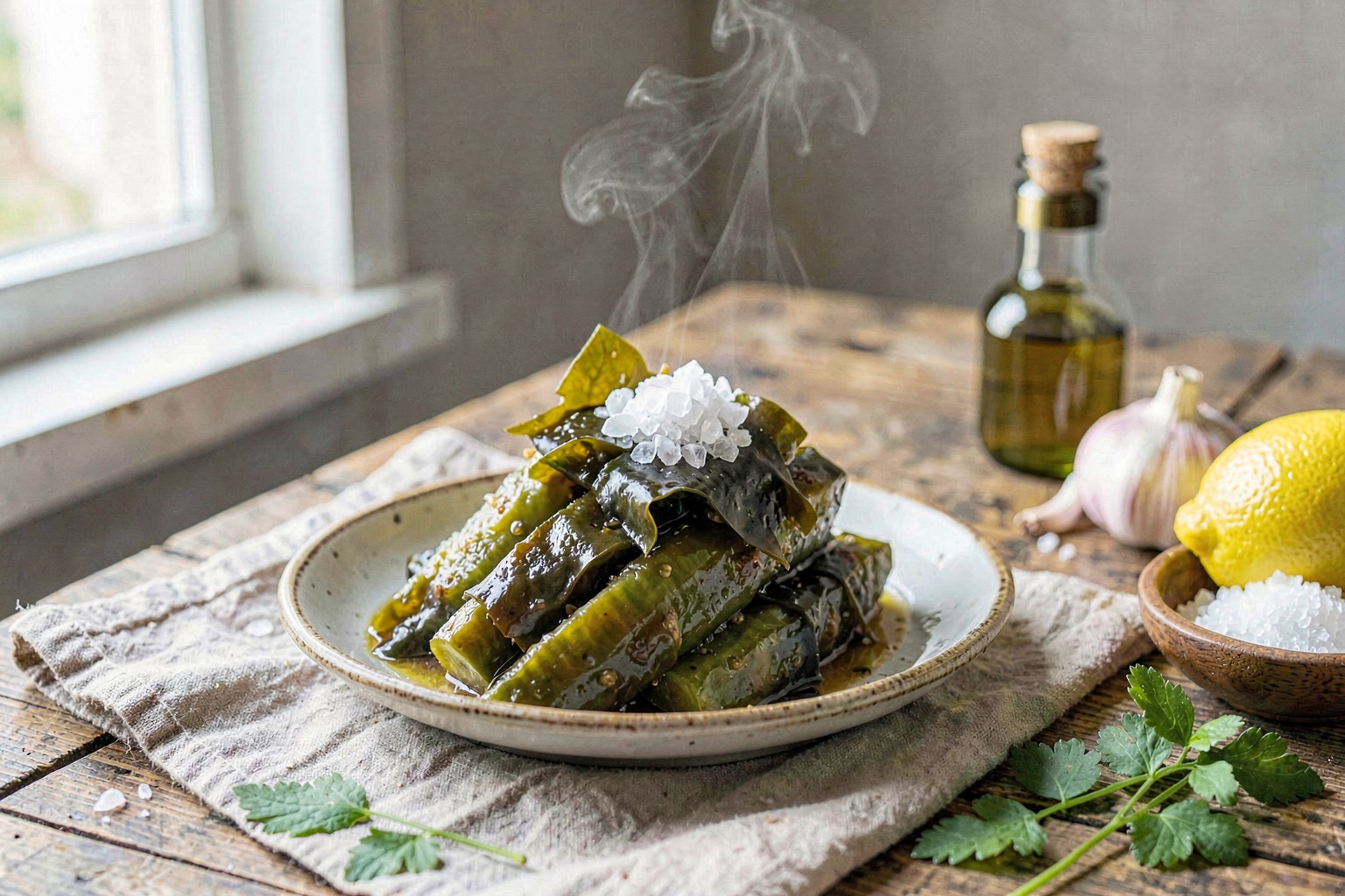 Goya Suke: Fermented Bitter Melon with Wild Kelp & Olive Oil