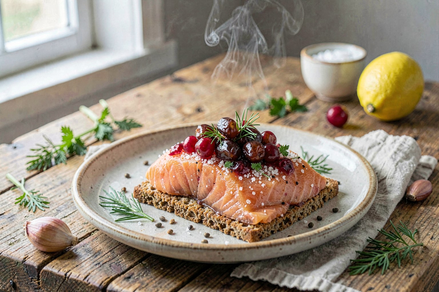 Nordic Clean Gravad Lax with Lingonberry-Date Relish