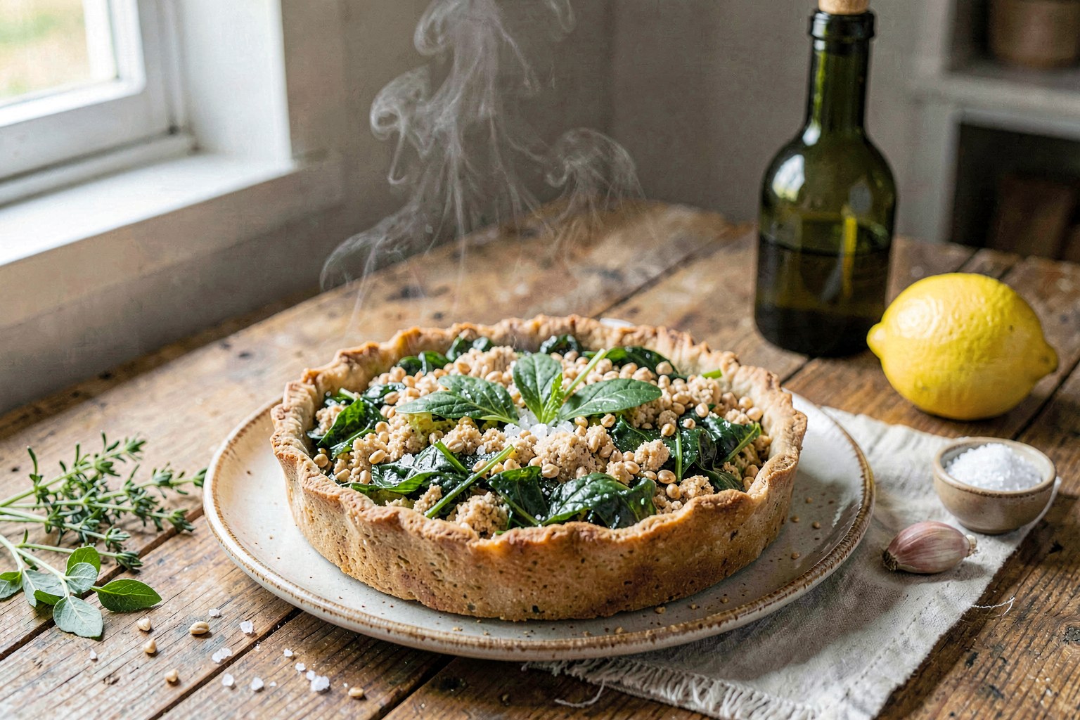 Ikarian Wild Greens Pie (Einkorn Crust)