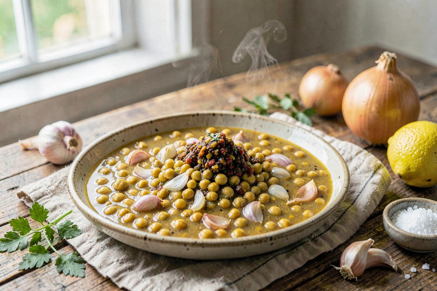 Kik Alicha: Golden Split Pea Stew with Fresh Berbere