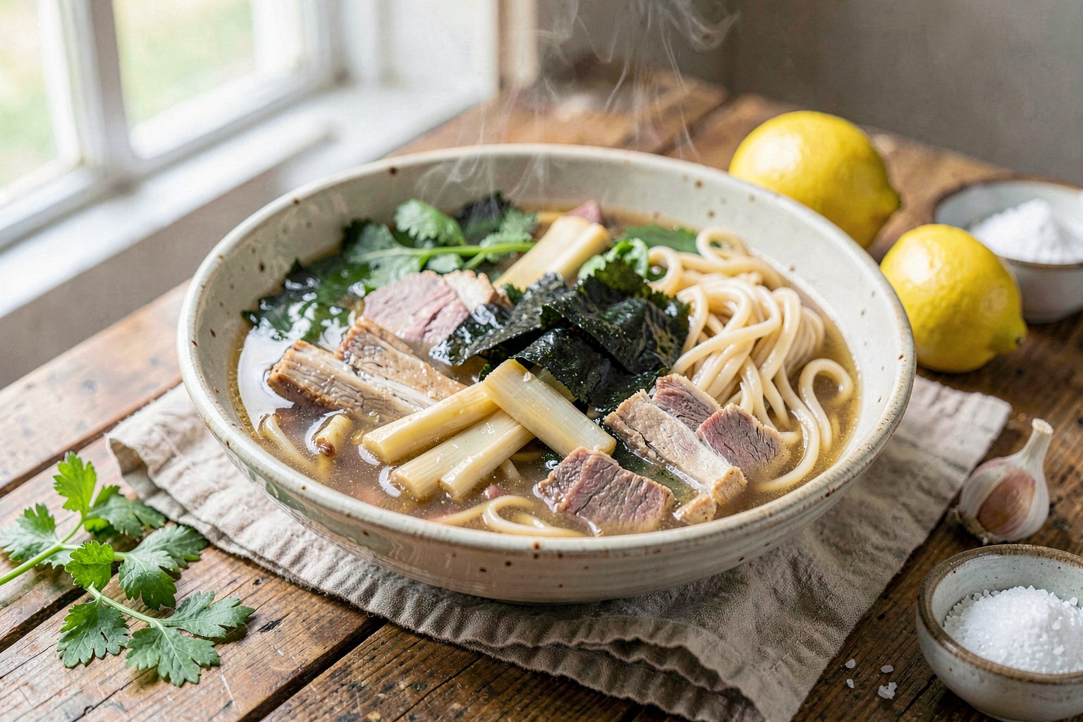 Okinawan Longevity Kishimen-Style Broth Bowl