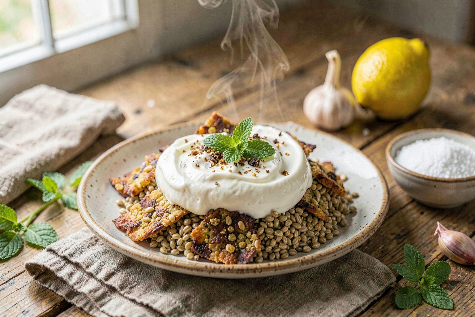 Sun-Dried Kishk: Fermented Yogurt & Spelt Crisps