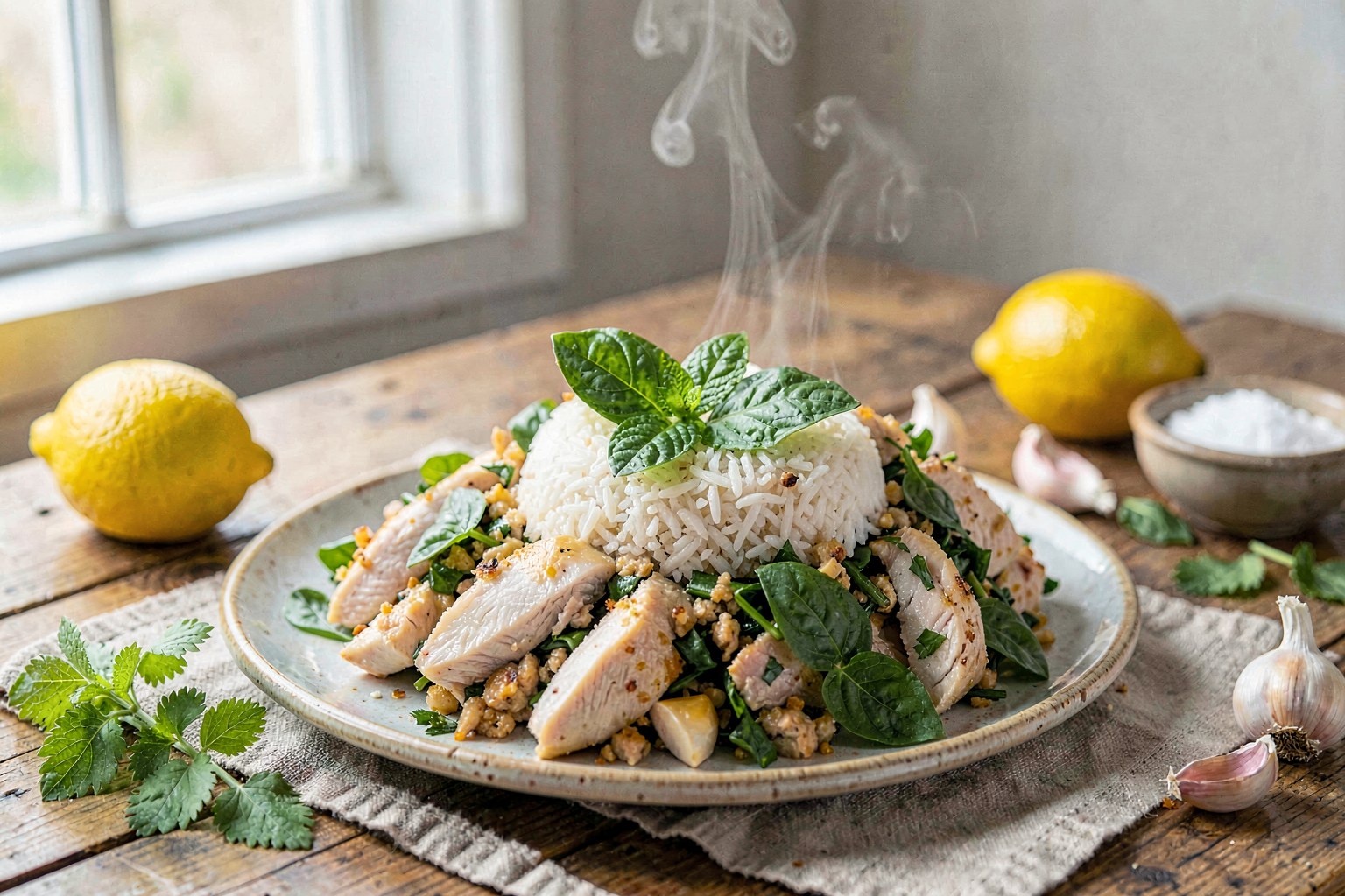 Larb Gai Isan: Farm-Fresh Thai Herb Chicken with Toasted Rice