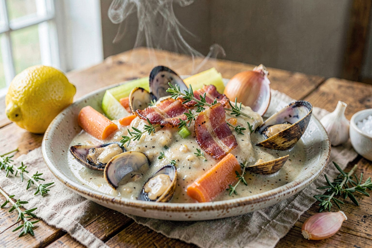 Mendocino Coast Clam Chowder with Bacon & Thyme