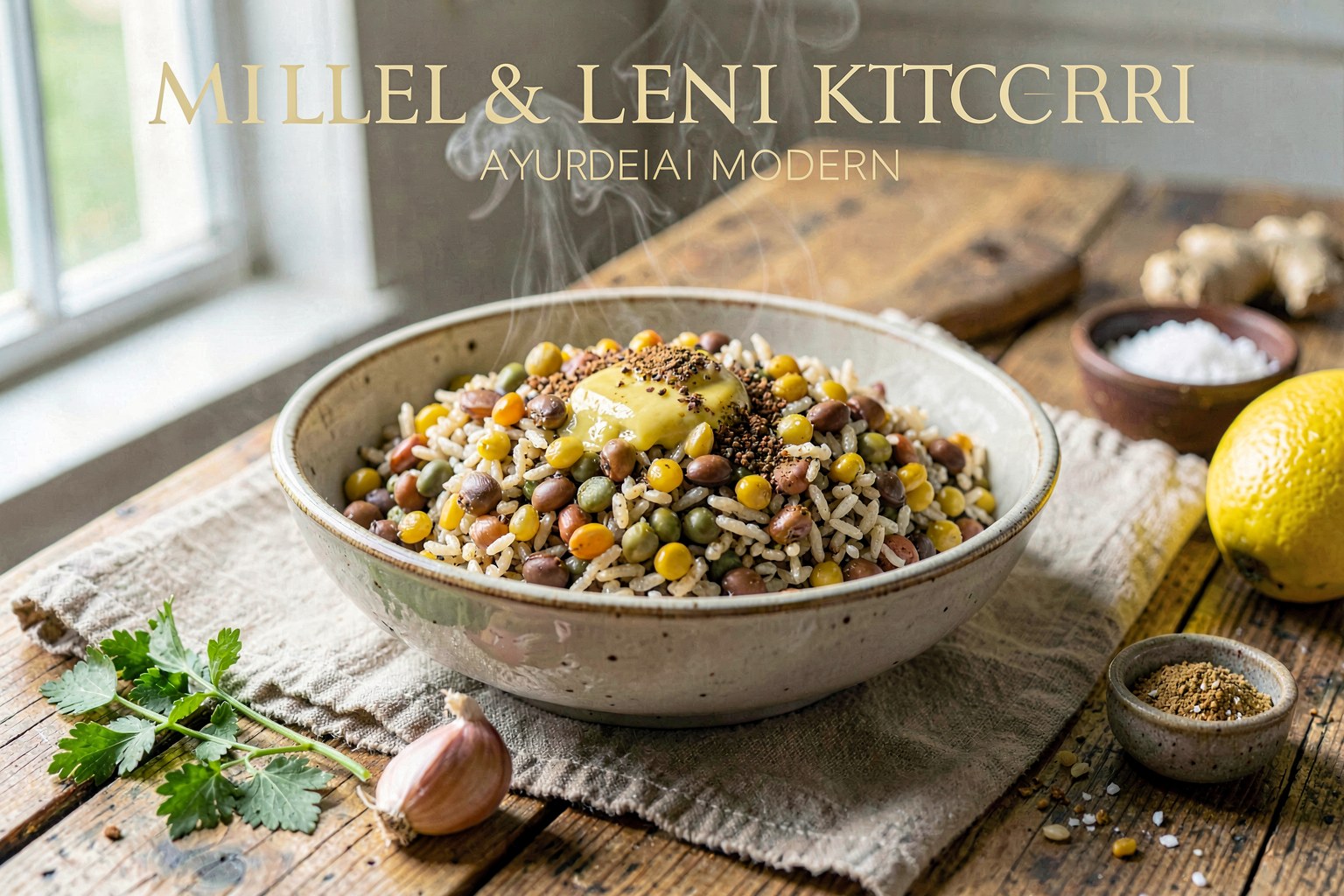 Millet & Lentil Kitchari Bowl (Ayurvedic Modern)
