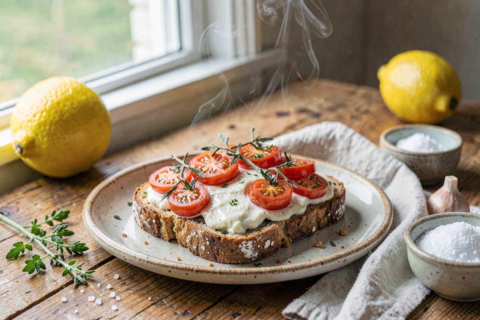 Mission Hills Sourdough Toast with Heirloom Tomato & Fresh Mozzarella
