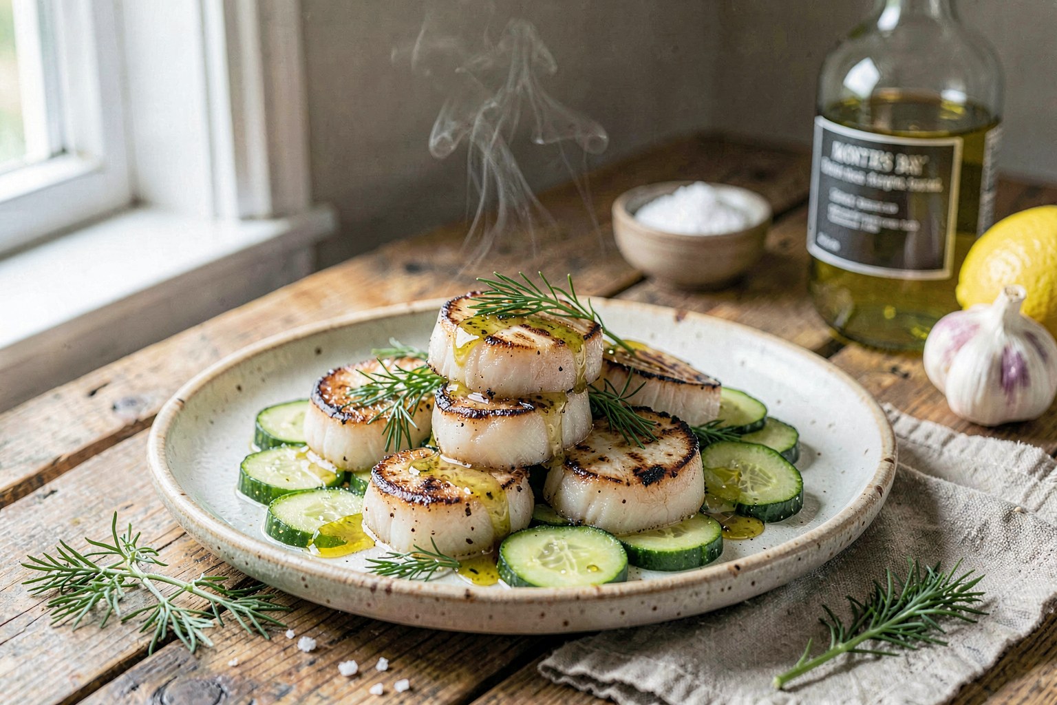 Monterey Bay Scallops with Cucumber & Dill