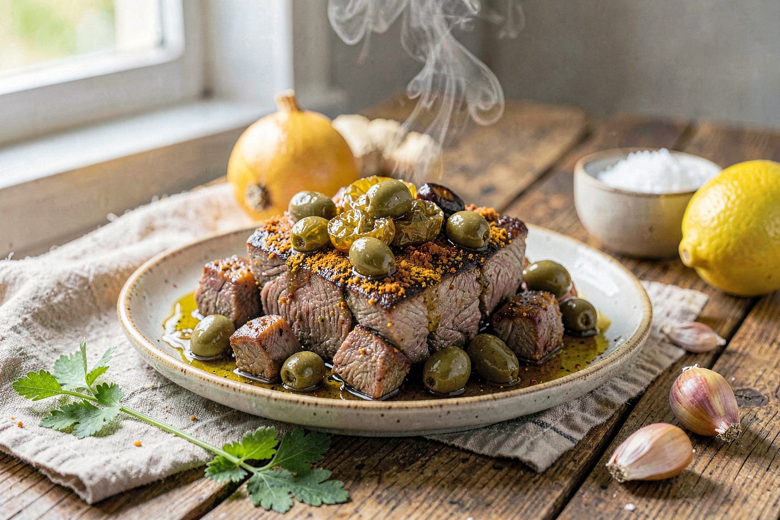 Moroccan Spiced Lamb with Preserved Lemon & Olives