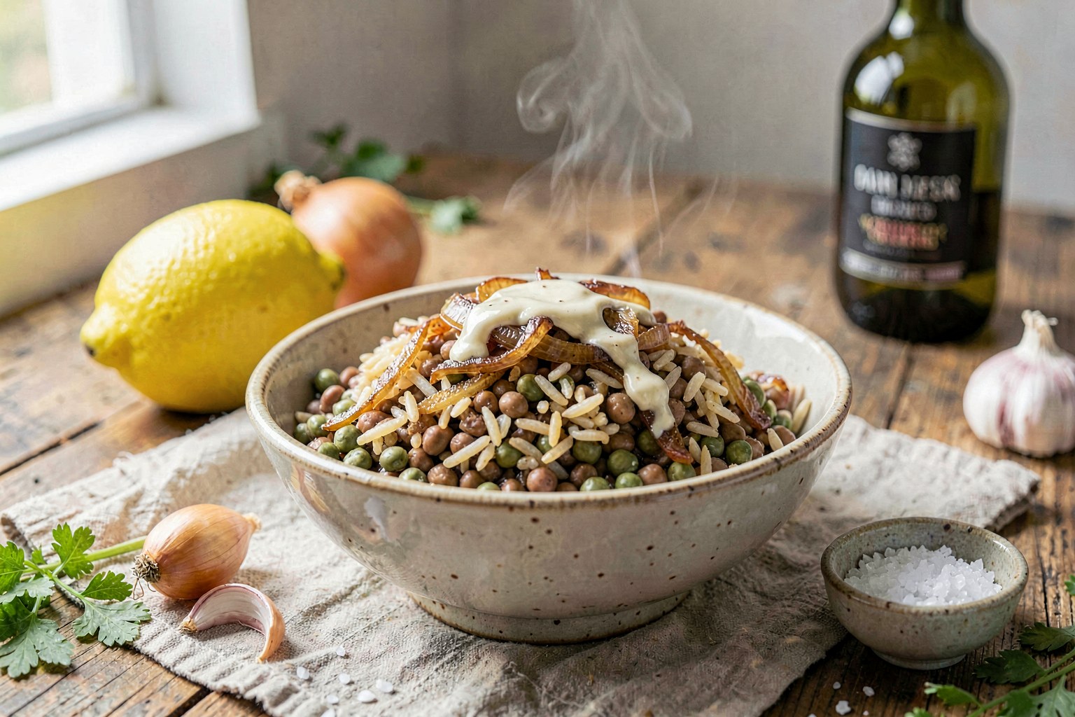 Farm-Fresh Levantine Mujadara Bowl