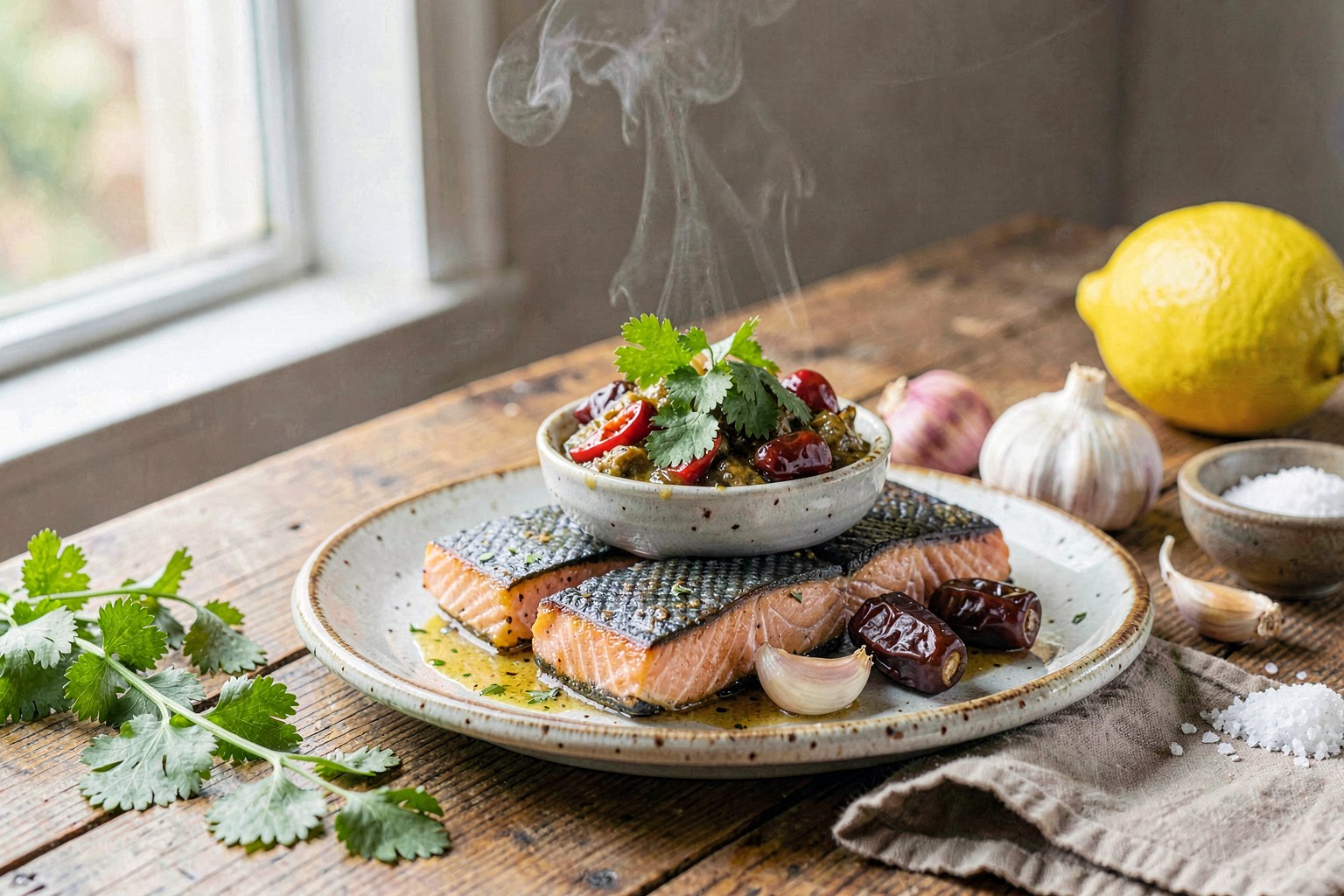 Nam Jim Tai: Wild-Caught Salmon with Fresh Herb Chili Dip