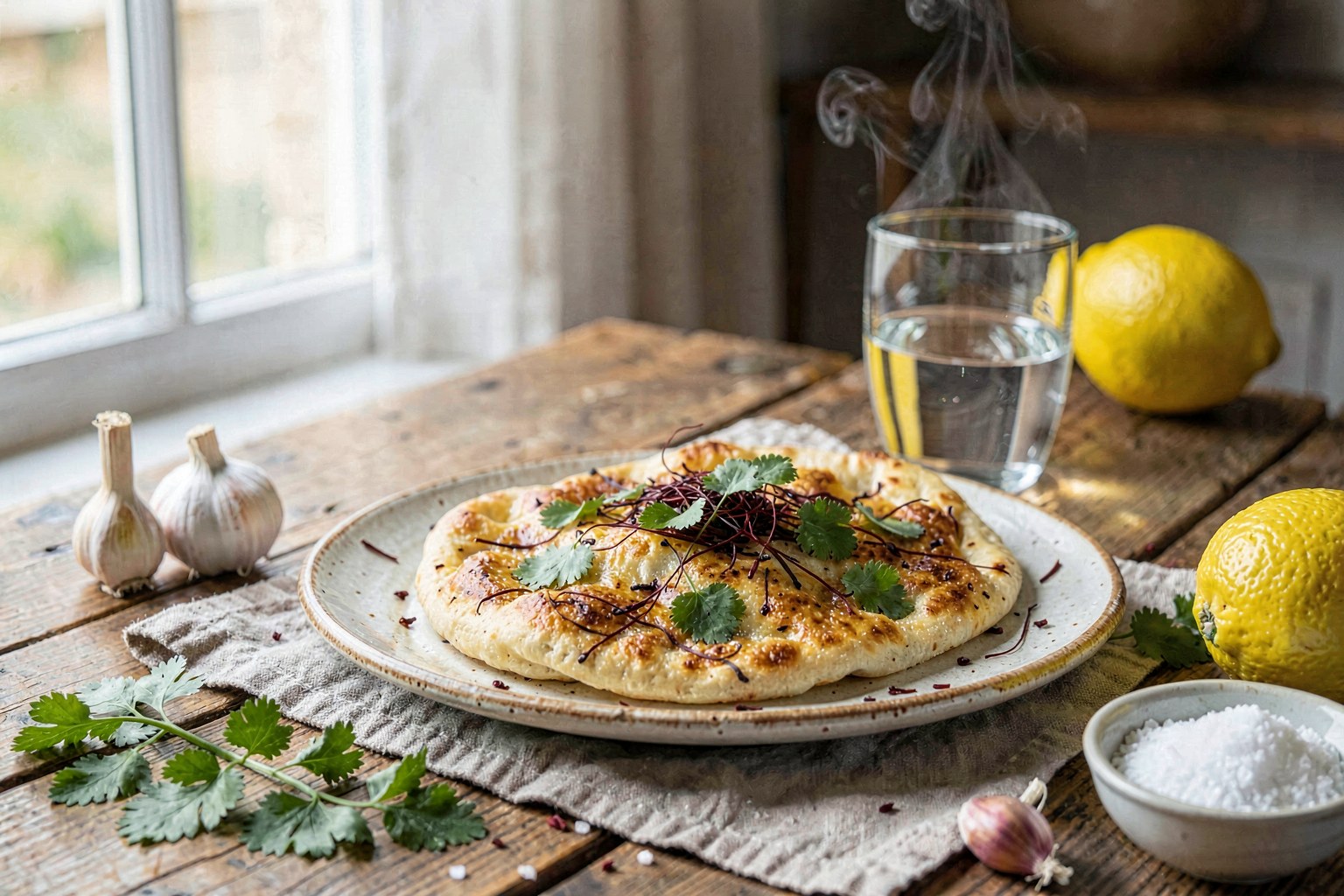 Nan-e Saffron-e Kashan (Persian Saffron & Cilantro Flatbread)
