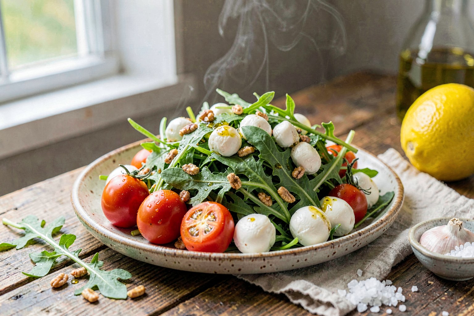 Napa Valley Arugula and Lemon Salad with Fresh Mozzarella