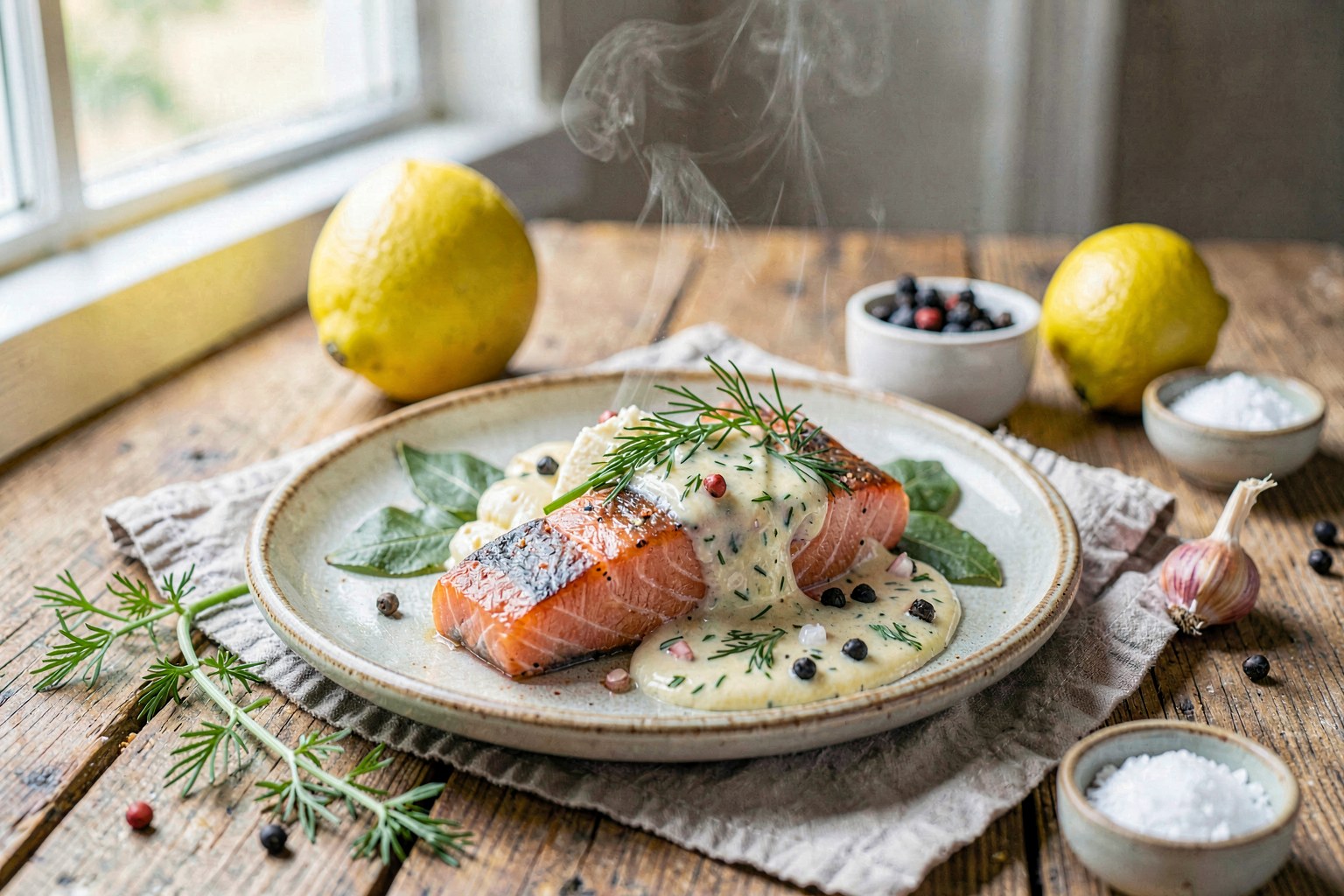 Nordic Dill Sauce with Wild-Caught Salmon