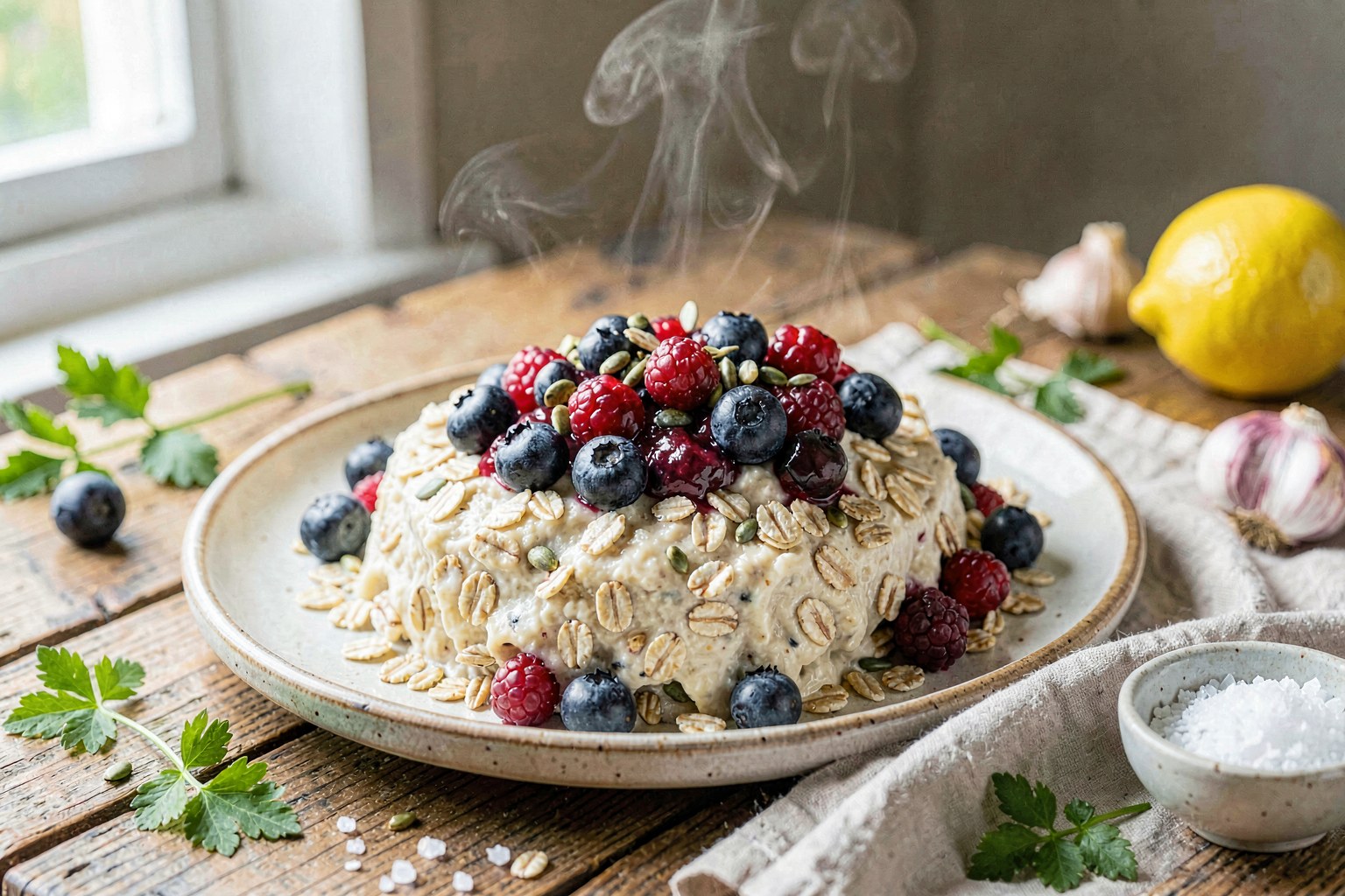 Nordic Steel-Cut Oats with Wild Berries & Seeds