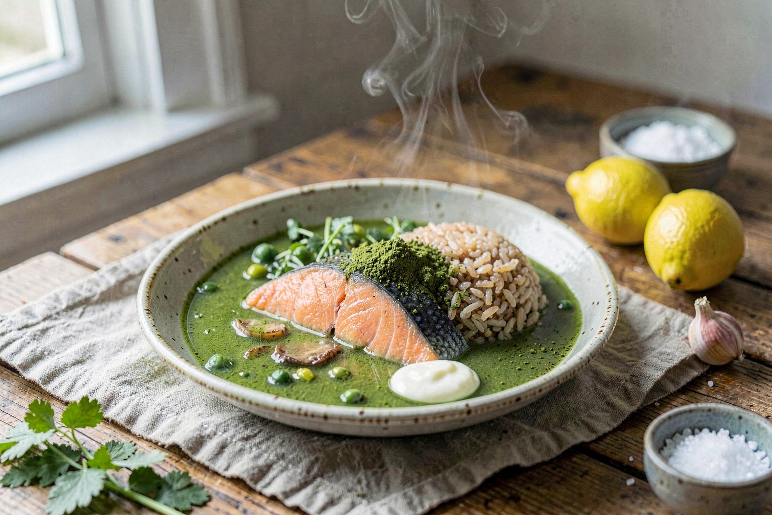 Matcha Ochazuke with Wild-Caught Salmon and Fermented Miso
