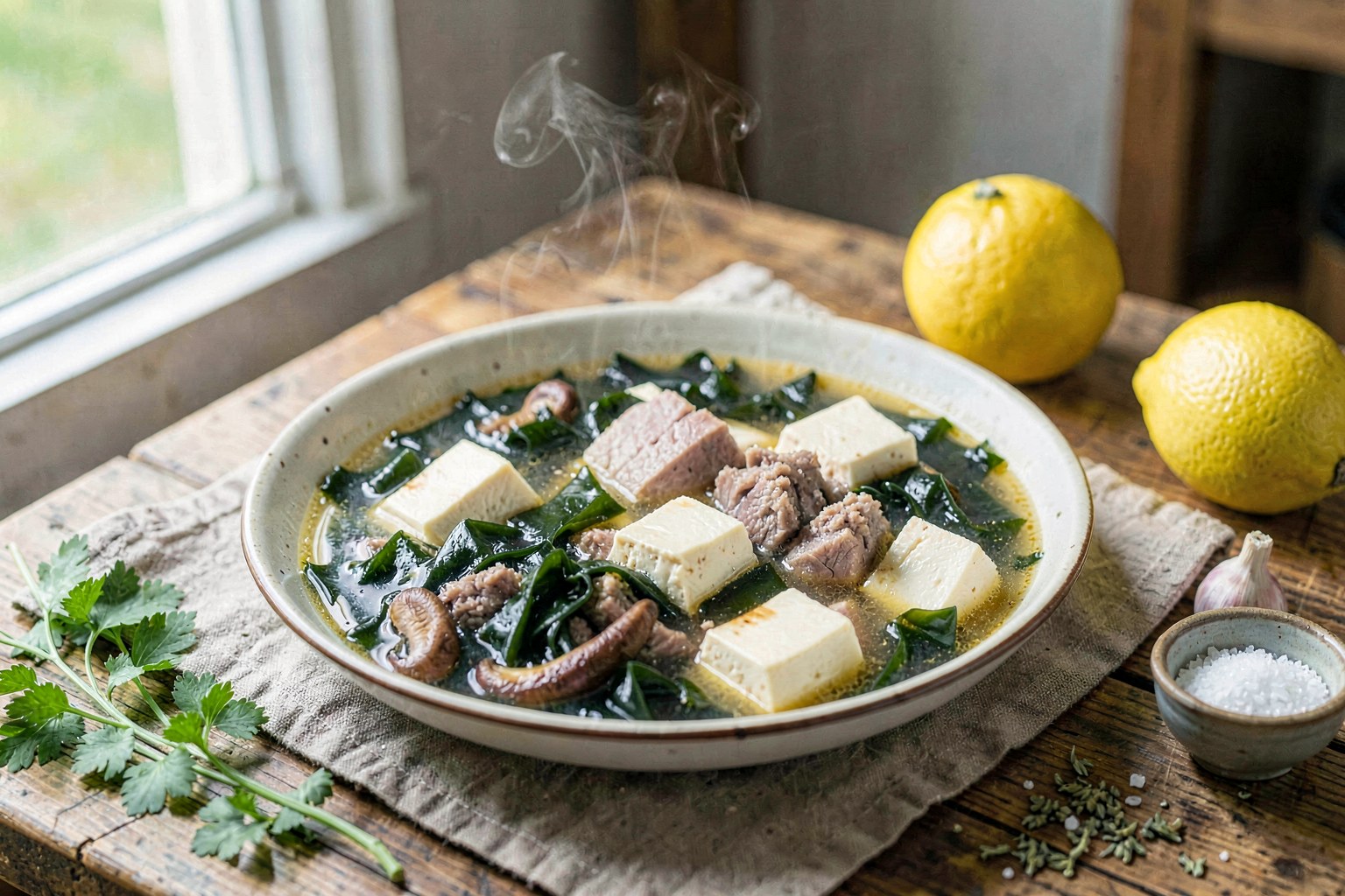 Okinawa Soki: Savory Seaweed & Tofu Broth with Pastured Pork