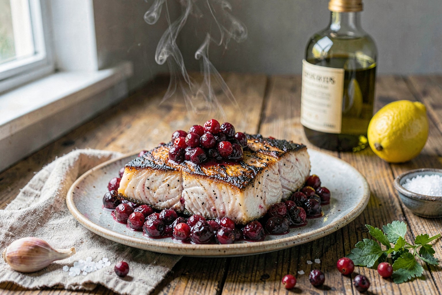 Pan-Seared Arctic Char with Wild Berry Compote