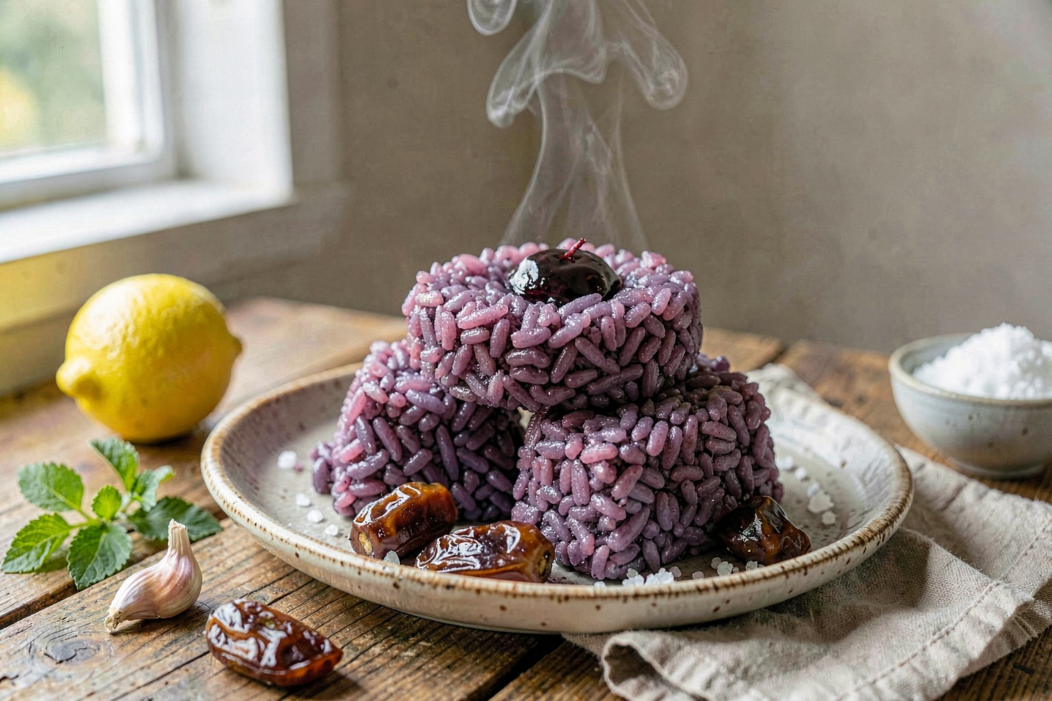 Steamed Purple Rice Cakes with Ube & Grass-Fed Ghee