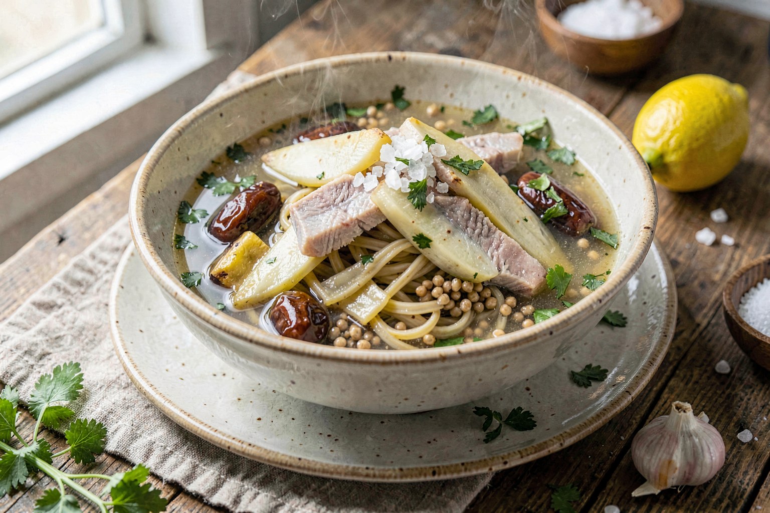 Rau Muối: Fermented Banana Blossom Broth with Wild-Caught Cod