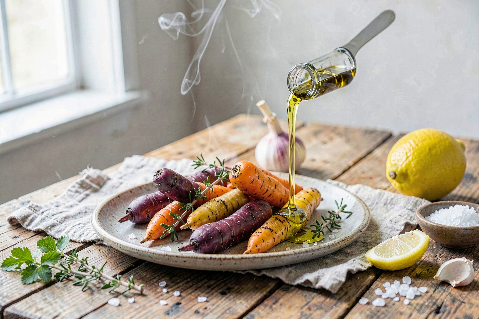 Roasted Heirloom Carrots with Lemon & Olive Oil