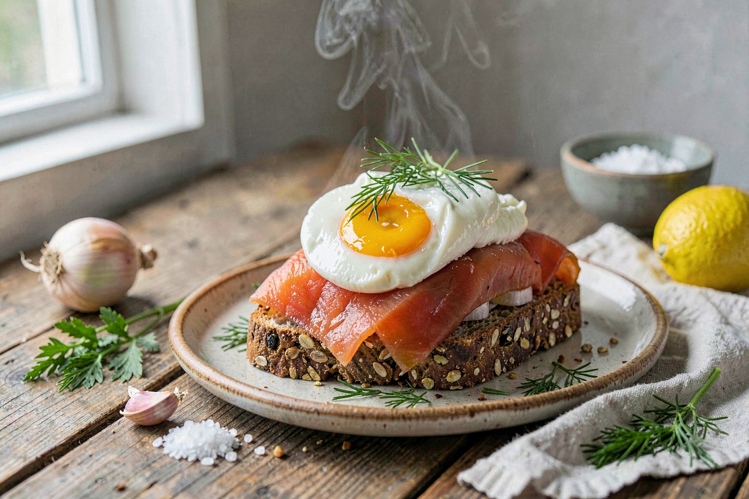 Nordic Clean Rogale with Wild Salmon & Poached Egg