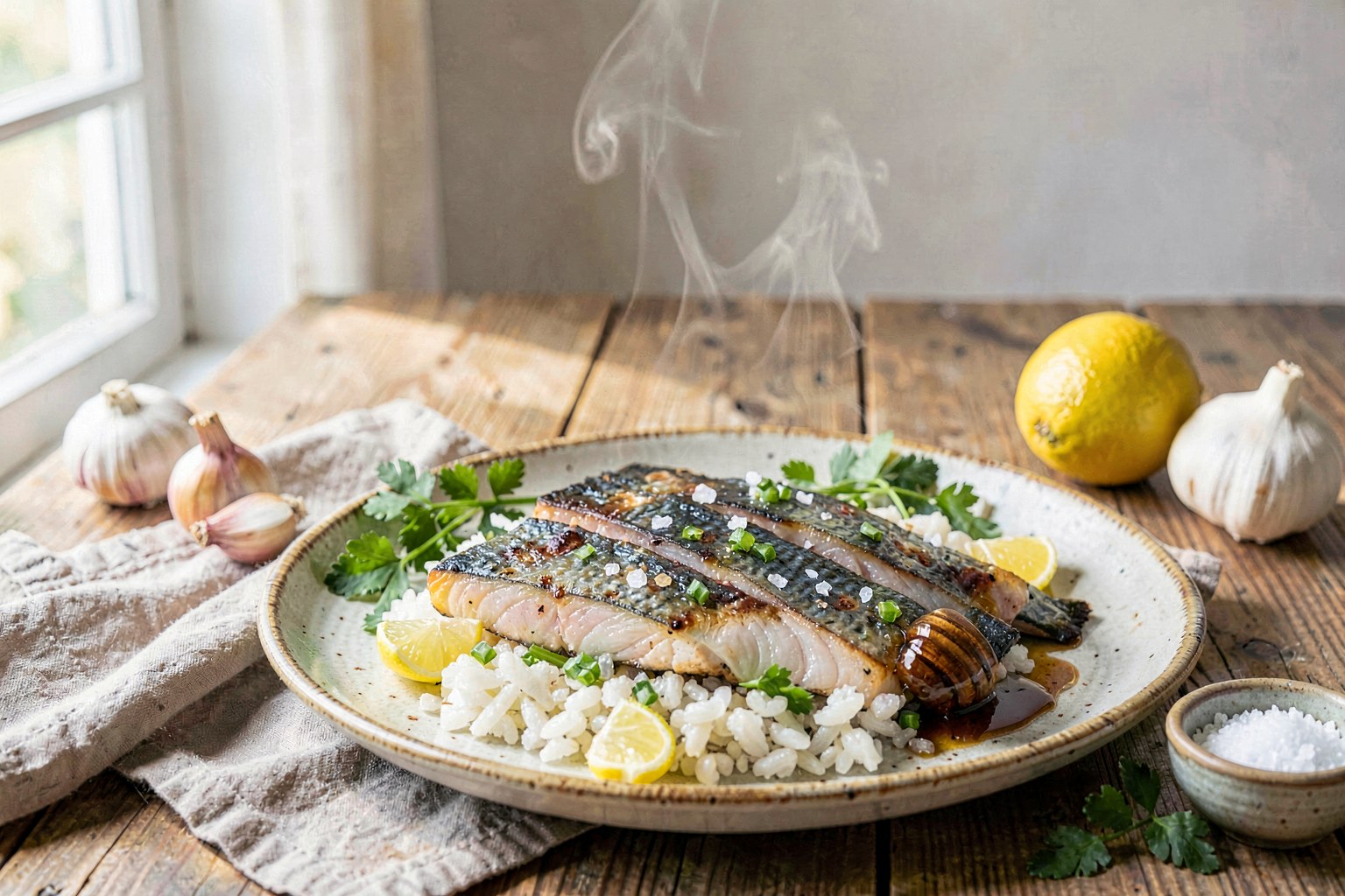 Saba Meshi: Grilled Mackerel with Daikon Ponzu