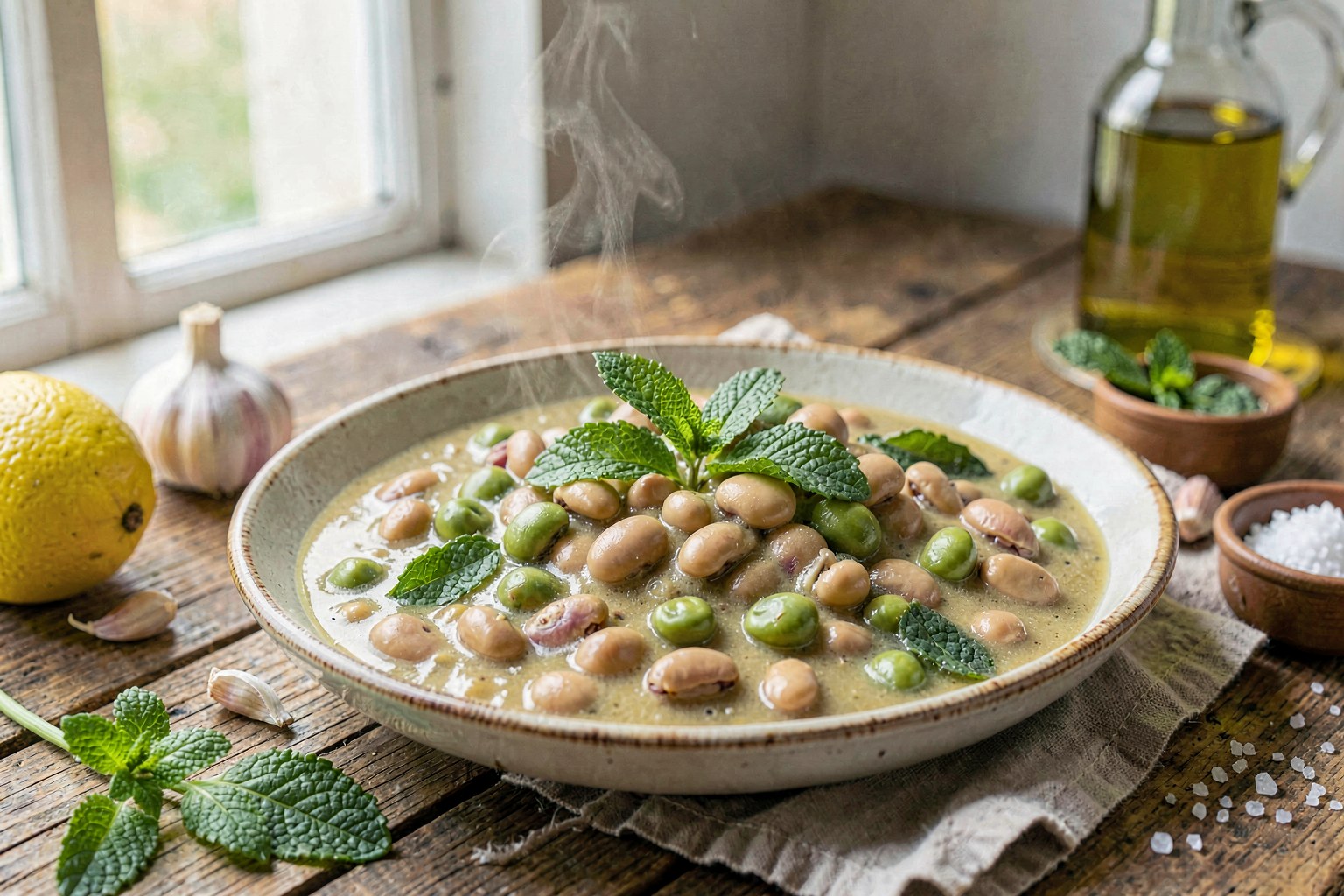 Sardinian Fava e Fagiolo: Creamy Broad Bean & White Bean Stew