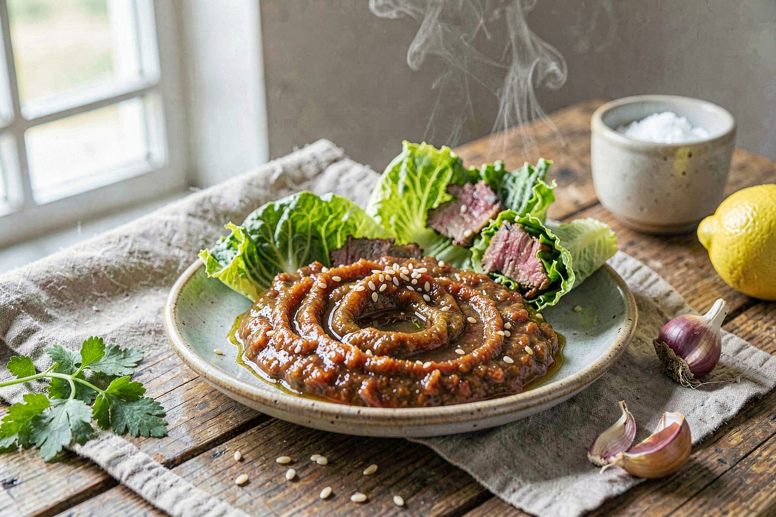 Farm-Fresh Ssamjang & Grass-Fed Beef Wraps