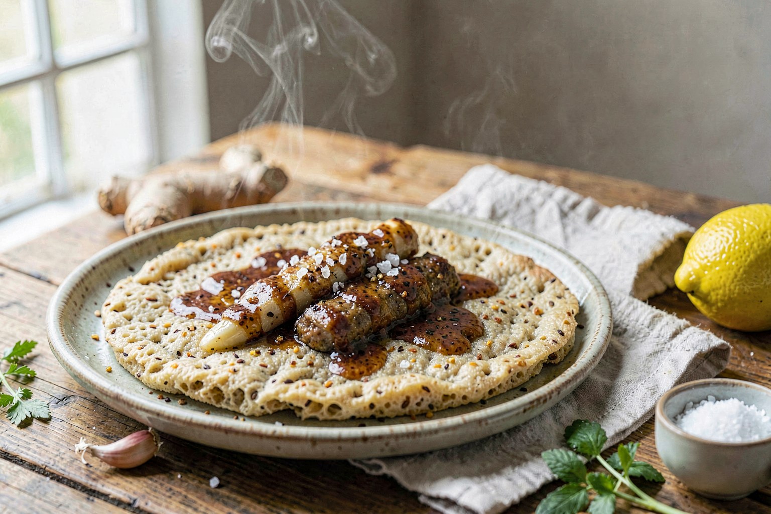 Fermented Teff Injera with Spiced Grass-Fed Ghee