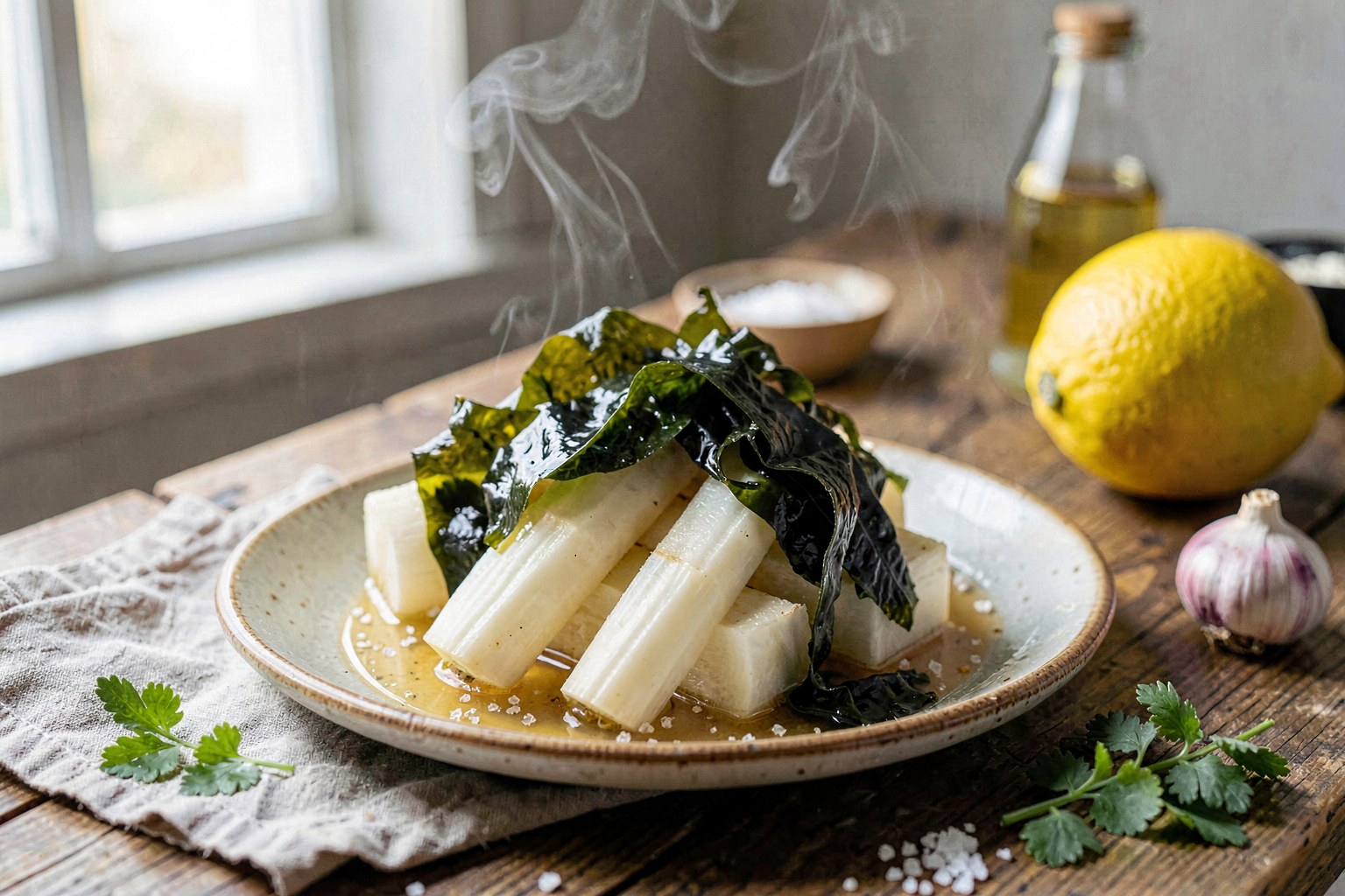 Quick-Fermented Daikon Tsukemono with Kombu