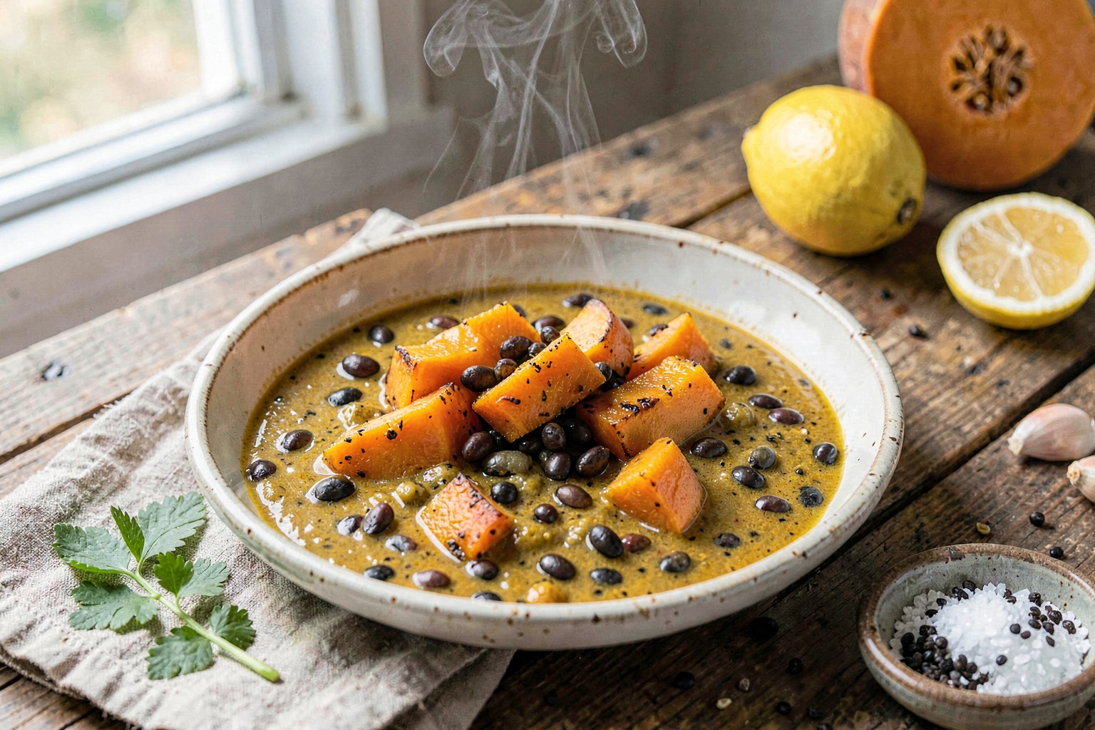 Golden Urad Dal & Roasted Pumpkin Curry