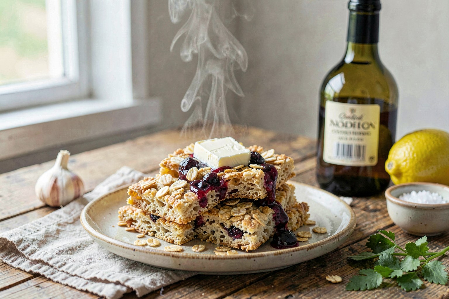 Golden Nordic Vafflor with Cultured Butter & Berry Compote